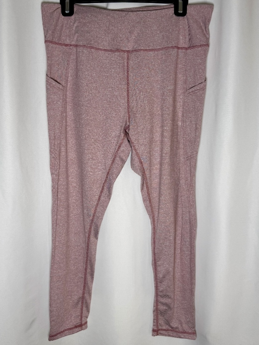 Danskin Women's Mauve Heather Active Leggings with Side Pockets Size L